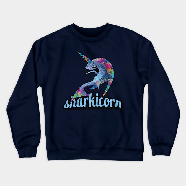 Sharkicorn T-Shirt, Shark Unicorn Hybrid TShirt, Rainbow Shark Crewneck Sweatshirt by BlueTshirtCo